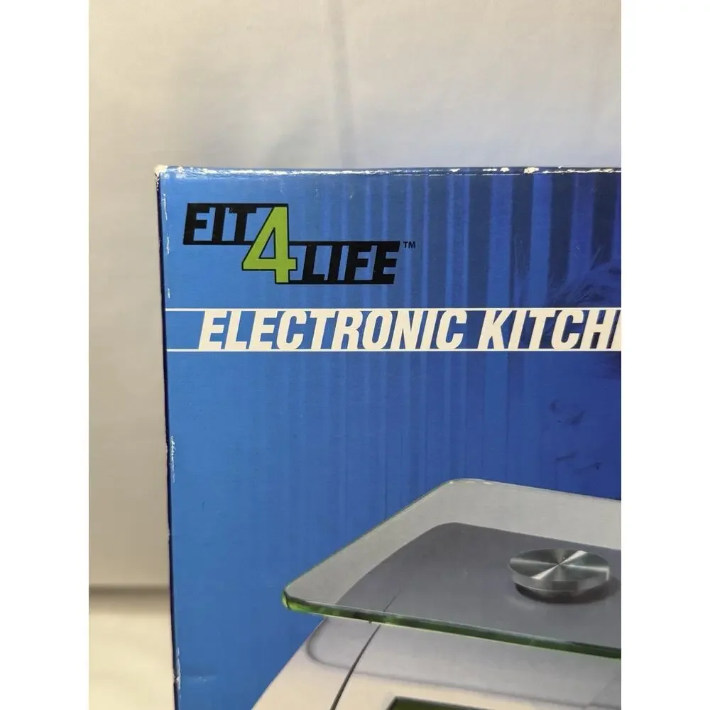 Fit 4 Life Electronic Kitchen Scale Digital Tempered Glass LCD Display 11 lbs